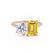 CELESTE - Toi Et Moi Yellow Sapphire Emerald & Lab Diamond Pear Cut Ring 18k Rose Gold