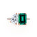 CELESTE - Toi Et Moi Green Emerald & Lab Diamond Pear Cut Ring 18k Rose Gold