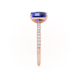 CELESTE - Toi Et Moi Chatham® Sapphire Emerald & Lab Diamond Pear Cut Ring 18k Rose Gold