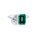 CELESTE - Toi Et Moi Green Emerald & Lab Diamond Pear Cut Ring 950 Platinum