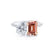 CELESTE - Toi Et Moi Champagne Sapphire Emerald & Lab Diamond Pear Cut Ring 18k White Gold