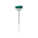 CELESTE - Toi Et Moi Chatham® Green Emerald & Lab Diamond Pear Cut Ring 950 Platinum