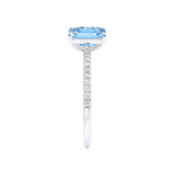 CELESTE - Toi Et Moi Chatham® Aqua Spinel Emerald & Lab Diamond Pear Cut Ring 950 Platinum