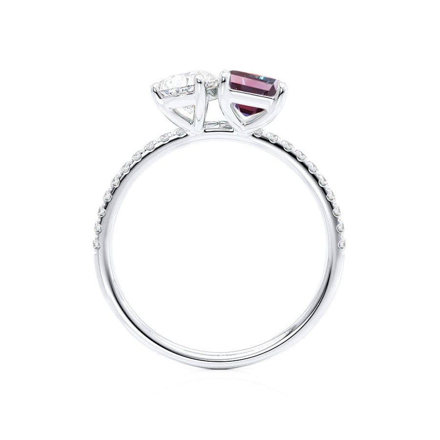 CELESTE - Toi Et Moi Alexandrite Emerald & Lab Diamond Pear Cut