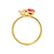 CELESTE - Toi Et Moi Ruby Emerald & Lab Diamond Pear Cut Ring 18k Yellow Gold