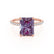 LIVELY - Radiant Alexandrite & Diamond 18k Rose Gold Petite Hidden Halo Pavé Shoulder Set Ring Engagement Ring Lily Arkwright
