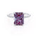LIVELY - Radiant Alexandrite & Diamond Platinum Petite Hidden Halo Pavé Shoulder Set Ring Engagement Ring Lily Arkwright