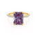 LIVELY - Radiant Alexandrite & Diamond 18k Yellow Gold Petite Hidden Halo Pavé Shoulder Set Ring Engagement Ring Lily Arkwright