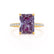 LIVELY - Radiant Alexandrite & Diamond 18k Yellow Gold Petite Hidden Halo Pavé Shoulder Set Ring Engagement Ring Lily Arkwright