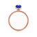 LIVELY - Radiant Blue Sapphire & Diamond 18k Rose Gold Petite Hidden Halo Pavé Shoulder Set Ring Engagement Ring Lily Arkwright