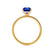 LIVELY - Radiant Blue Sapphire & Diamond 18k Yellow Gold Petite Hidden Halo Pavé Shoulder Set Ring Engagement Ring Lily Arkwright