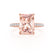LIVELY - Radiant Champagne Sapphire & Diamond 18k Rose Gold Petite Hidden Halo Pavé Shoulder Set Ring Engagement Ring Lily Arkwright