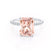 LIVELY - Radiant Champagne Sapphire & Diamond 18k White Gold Petite Hidden Halo Pavé Shoulder Set Ring Engagement Ring Lily Arkwright