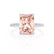 LIVELY - Radiant Champagne Sapphire & Diamond 18k White Gold Petite Hidden Halo Pavé Shoulder Set Ring Engagement Ring Lily Arkwright