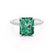 LIVELY - Radiant Emerald & Diamond Platinum Petite Hidden Halo Pavé Shoulder Set Ring Engagement Ring Lily Arkwright