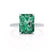 LIVELY - Radiant Emerald & Diamond Platinum Petite Hidden Halo Pavé Shoulder Set Ring Engagement Ring Lily Arkwright