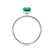 LIVELY - Radiant Emerald & Diamond 18k White Gold Petite Hidden Halo Pavé Shoulder Set Ring Engagement Ring Lily Arkwright
