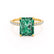 LIVELY - Radiant Emerald & Diamond 18k Yellow Gold Petite Hidden Halo Pavé Shoulder Set Ring Engagement Ring Lily Arkwright