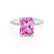 LIVELY - Radiant Pink Sapphire & Diamond Platinum Petite Hidden Halo Pavé Shoulder Set Ring Engagement Ring Lily Arkwright