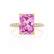 LIVELY - Radiant Pink Sapphire & Diamond 18k Yellow Gold Petite Hidden Halo Pavé Shoulder Set Ring Engagement Ring Lily Arkwright