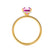 LIVELY - Radiant Pink Sapphire & Diamond 18k Yellow Gold Petite Hidden Halo Pavé Shoulder Set Ring Engagement Ring Lily Arkwright