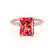 LIVELY - Radiant Ruby & Diamond 18k Rose Gold Petite Hidden Halo Pavé Shoulder Set Ring