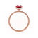 LIVELY - Radiant Ruby & Diamond 18k Rose Gold Petite Hidden Halo Pavé Shoulder Set Ring Engagement Ring Lily Arkwright