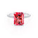 LIVELY - Radiant Ruby & Diamond Platinum Petite Hidden Halo Pavé Shoulder Set Ring Engagement Ring Lily Arkwright