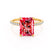 LIVELY - Radiant Ruby & Diamond 18k Yellow Gold Petite Hidden Halo Pavé Shoulder Set Ring Engagement Ring Lily Arkwright