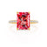LIVELY - Radiant Ruby & Diamond 18k Yellow Gold Petite Hidden Halo Pavé Shoulder Set Ring Engagement Ring Lily Arkwright