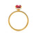 LIVELY - Radiant Ruby & Diamond 18k Yellow Gold Petite Hidden Halo Pavé Shoulder Set Ring Engagement Ring Lily Arkwright