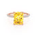 LIVELY - Radiant Yellow Sapphire & Diamond 18k Rose Gold Petite Hidden Halo Pavé Shoulder Set Ring Engagement Ring Lily Arkwright