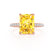 LIVELY - Radiant Yellow Sapphire & Diamond 18k Rose Gold Petite Hidden Halo Pavé Shoulder Set Ring Engagement Ring Lily Arkwright