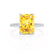 LIVELY - Radiant Yellow Sapphire & Diamond Platinum Petite Hidden Halo Pavé Shoulder Set Ring Engagement Ring Lily Arkwright