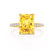 LIVELY - Radiant Yellow Sapphire & Diamond 18k Yellow Gold Petite Hidden Halo Pavé Shoulder Set Ring Engagement Ring Lily Arkwright