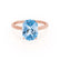 LULU - Elongated Cushion Aqua Spinel 18k Rose Gold Petite Solitaire Ring Engagement Ring Lily Arkwright