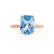 LULU - Elongated Cushion Aqua Spinel 18k Rose Gold Petite Solitaire Ring Engagement Ring Lily Arkwright
