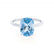 LULU - Elongated Cushion Aqua Spinel 950 Platinum Petite Solitaire Ring Engagement Ring Lily Arkwright