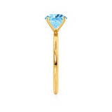 LULU - Elongated Cushion Aqua Spinel 18k Yellow Gold Petite Solitaire Ring Engagement Ring Lily Arkwright