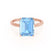 LULU - Emerald Aqua Spinel 18k Rose Gold Petite Solitaire Engagement Ring Lily Arkwright