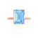 LULU - Emerald Aqua Spinel 18k Rose Gold Petite Solitaire Engagement Ring Lily Arkwright