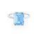 LULU - Emerald Aqua Spinel 18k White Gold Petite Solitaire Engagement Ring Lily Arkwright