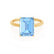 LULU - Emerald Aqua Spinel 18k Yellow Gold Petite Solitaire Engagement Ring Lily Arkwright