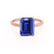 LULU - Emerald Blue Sapphire 18k Rose Gold Petite Solitaire Engagement Ring Lily Arkwright