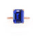 LULU - Emerald Blue Sapphire 18k Rose Gold Petite Solitaire Engagement Ring Lily Arkwright