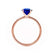 LULU - Emerald Blue Sapphire 18k Rose Gold Petite Solitaire Engagement Ring Lily Arkwright