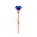 LULU - Emerald Blue Sapphire 18k Rose Gold Petite Solitaire Engagement Ring Lily Arkwright