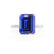 LULU - Emerald Blue Sapphire Platinum 950 Petite Solitaire Engagement Ring Lily Arkwright