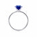 LULU - Emerald Blue Sapphire 18k White Gold Petite Solitaire Engagement Ring Lily Arkwright