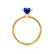 LULU - Emerald Blue Sapphire 18k Yellow Gold Petite Solitaire Engagement Ring Lily Arkwright